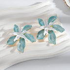 Blue Flower Stud Earrings