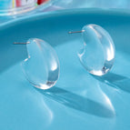 One Size / Transparent Semicircle / Irregular Transparent Earrings