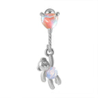 Steel Bear Eardrops Stud Earrings