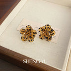 Flower Leopard Print Earrings