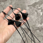 2502078 Black Tassel Earrings