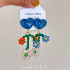 Love flower beaded earrings
