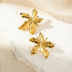 Titanium Steel Orchid Stud Earrings