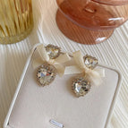 573-Cloth Bow Heart-Shaped Diamond White