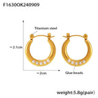 F1630-Golden Artificial Pearl Earrings