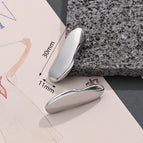 30x11mm (Needle Thickness: 0.5mm) / Irregular Glossy Earrings (Steel Color) / 1 Pair/Package