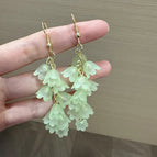 Small fresh green lily of the valley retro earrings