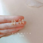 Minimalist personalized diamond stud earrings