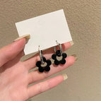 Black Flower Earrings