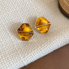Silver Needle - Gold - Brown - Hexagonal