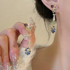 Colorful diamond butterfly earrings