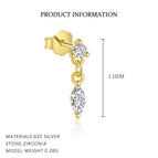 E4824-Yellow Gold/Single Oval / 925 Silver