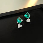 Color Block Double Heart Zircon