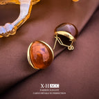 44 # Earrings-Amber Drop Shape
