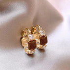 10# Ear Clip-Circle Maillard (Real Gold Plating)