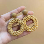 Vintage Hollow Round Rattan Earrings