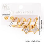 Star Full Diamond Earrings Set 0370