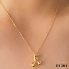 Gold Cherry Necklace D1384