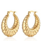 Twill Hollow Earrings Gold
