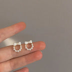 Pearl Bow Stud Earrings