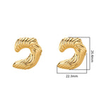 F818-Golden Lines Ear Studs