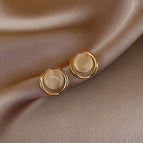 12#White opal earrings