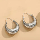 U-Shaped Beating Earrings Real Platinum