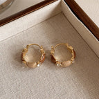 Brown Drip Glazed Rhinestone Earrings