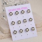 Ear Studs 73 / Silver / 6 Pairs/Card