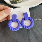 2853 Twist Round Earrings Blue Purple