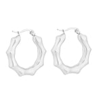 G Style Bamboo Hollow Earrings-Steel Color Ke109543-WGMW
