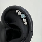 A1545 4 White Diamond 1 Blue Diamond Single