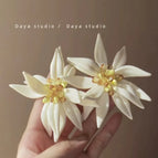 Three-dimensional Large Flower Earrings