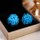 17 # Beaded Flower Stud Earrings (Real Gold Plating)