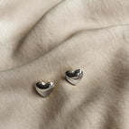 A7269-Peach Heart Stud Earring Steel Color