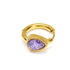 Golden Drop-Shaped Purple Diamond