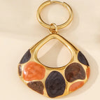One Size / C / 1 Piece Water Drop Enamel Pendant Earrings