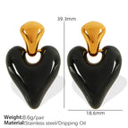 Black Epoxy Gold Earrings