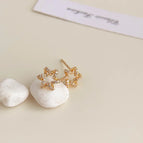 Golden Eight-Pointed Stars Zircon-18K Plating