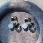 Clear crystal front and back earrings