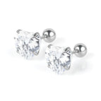 Steel Color Heart-Shaped White Zirconium / 0.8*6*8 * 4mm