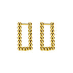 Steel Ball Rectangular Gold (a Pair)