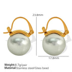 Gray Bead Gold Earrings