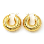 Thread Hollow Earrings Gold MS-005 / 18K