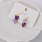 Double Heart Drop Glaze [Dark Purple and Light Purple Two Colors]
