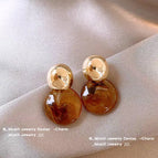 Maillard Smudges round Piece Ear Studs