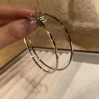 137# silver square tube ear ring 6cm (fashionable essence)