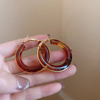 29# Silver Needle-Coffee Color Circle (Real Gold Plating)