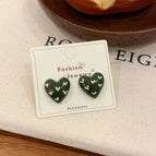 JHW07 Green Love Stud Earrings