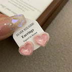 2241 Pink Macaron Jelly Heart Silver Needle